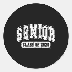 Sticker Rond Cl Of 2026 Senior 2026 Vintage Seniors Graduation