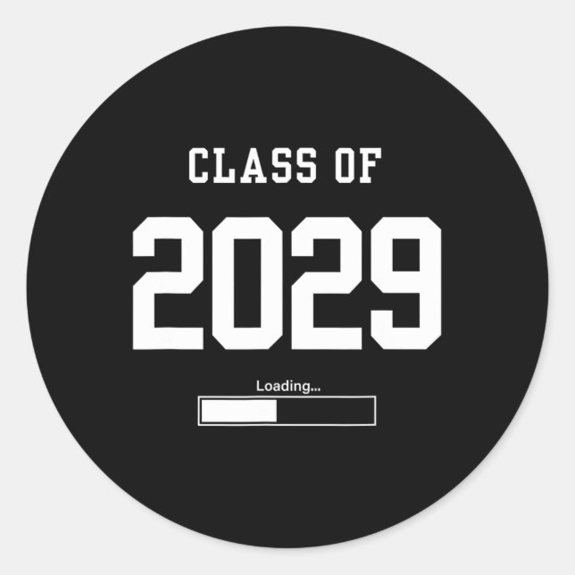 Sticker Rond Cl Of 2029 Freshman Future Senior High School Coll (Devant)