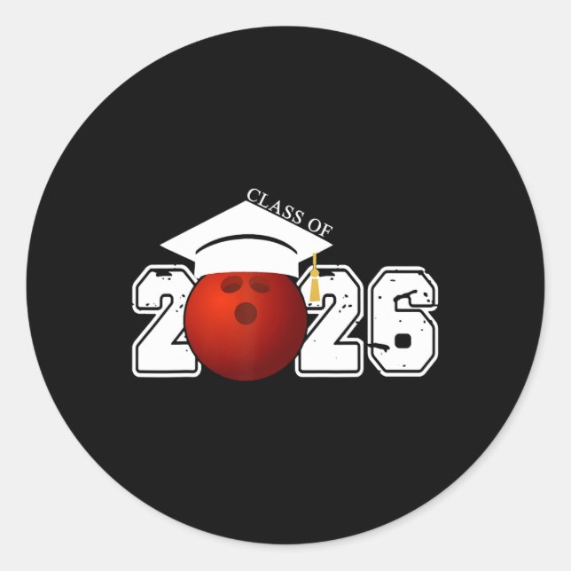 Sticker Rond Cl Senior De 2026 Graduation Bowling Graduate Cade (Devant)