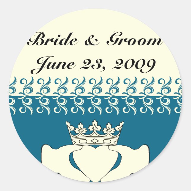 Sticker Rond Claddagh personnalisé (Devant)