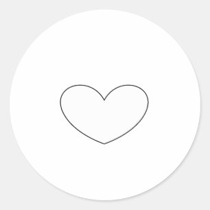 Sticker Rond Clair Coeur blanc