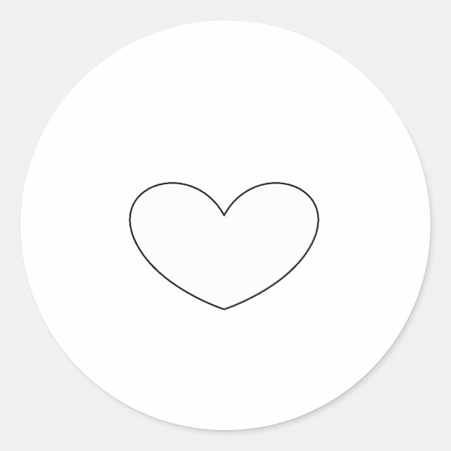 Sticker Rond Clair Coeur blanc (Devant)