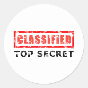 Sticker Rond Clair Top Secret