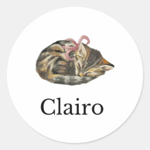 Sticker Rond Clairo Dit Un Chat 1
