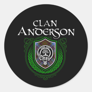 Sticker Rond Clan Anderson Scottish Family Tartan