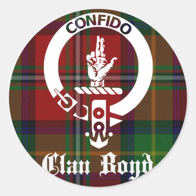 Sticker Rond Clan Boyd Crest Tartan (Devant)