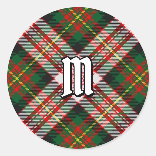 Sticker Rond Clan Carnegie robe Tartan (Devant)