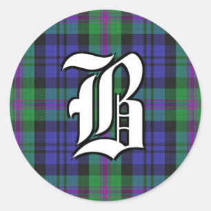 Sticker Rond Clan classique Baird Tartan Monogramme