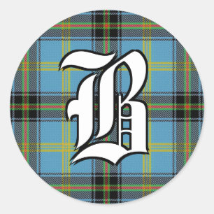 Sticker Rond Clan classique Bell Tartan Monogramme