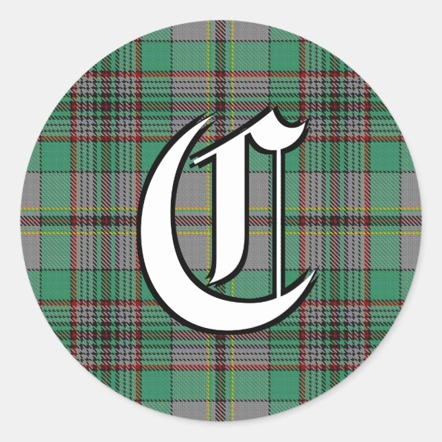 Sticker Rond Clan classique Craig Tartan Monogramme (Devant)
