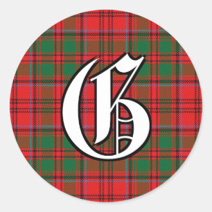 Sticker Rond Clan classique Grant Tartan Monogramme