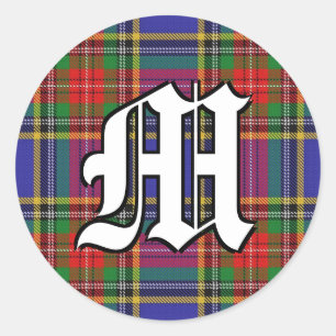 Sticker Rond Clan classique MacBeth Tartan Monogramme