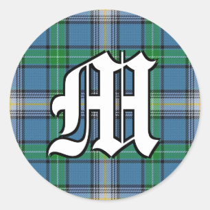 Sticker Rond Clan classique MacDowall Tartan Monogramme