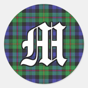 Sticker Rond Clan classique MacEwen Tartan Monogramme