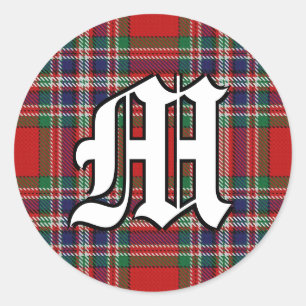 Sticker Rond Clan classique MacFarlane Tartan Monogramme