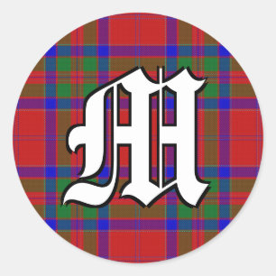 Sticker Rond Clan classique MacGillivray Tartan Monogramme