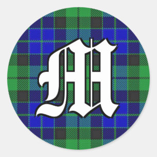 Sticker Rond Clan classique MacKay Tartan Monogramme