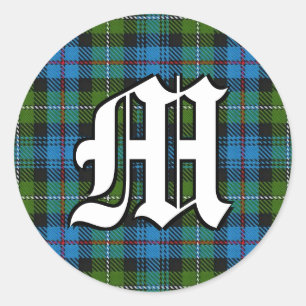 Sticker Rond Clan classique MacKenzie Tartan Monogramme