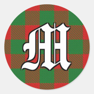 Sticker Rond Clan classique Moncreiffe Tartan Monogramme