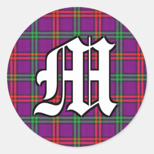 Sticker Rond Clan classique Montgomery Tartan Monogramme