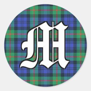 Sticker Rond Clan classique Murray Tartan Monogramme