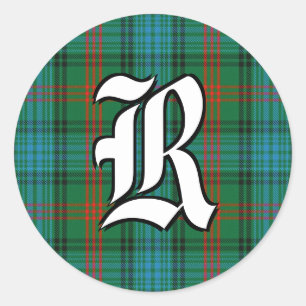 Sticker Rond Clan classique Ross Tartan Monogramme