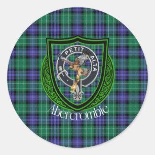 Sticker Rond Clan écossais Abercrombie Tartan & Crest
