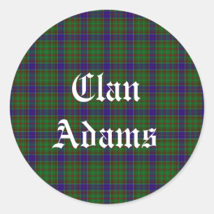 Sticker Rond Clan écossais Adams Tartan