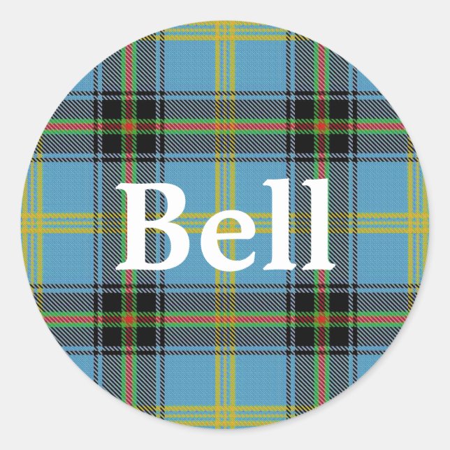 Sticker Rond Clan écossais Bell Tartan Plaid (Devant)