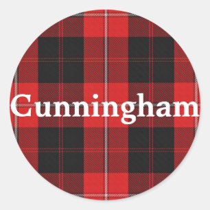 Sticker Rond Clan écossais Cunningham Tartan Plaid