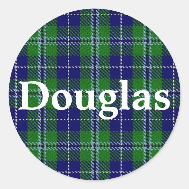 Sticker Rond Clan écossais Douglas Tartan Plaid (Devant)