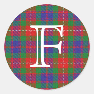 Sticker Rond Clan écossais Fraser de tartan de Lovat avec le