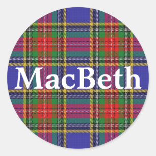 Sticker Rond Clan écossais MacBeth Tartan Plaid