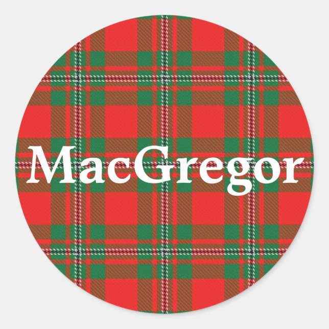 Sticker Rond Clan écossais MacGregor Gregor Tartan Plaid (Devant)