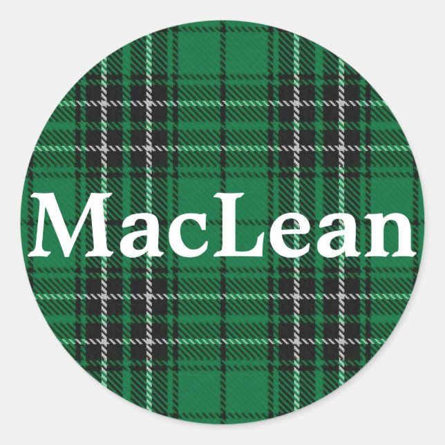 Sticker Rond Clan écossais MacLean Tartan Plaid (Devant)