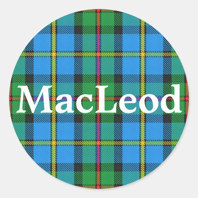 Sticker Rond Clan écossais MacLeod de Harris Tartan Plaid (Devant)