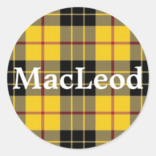 Sticker Rond Clan écossais MacLeod de Lewis Tartan Plaid