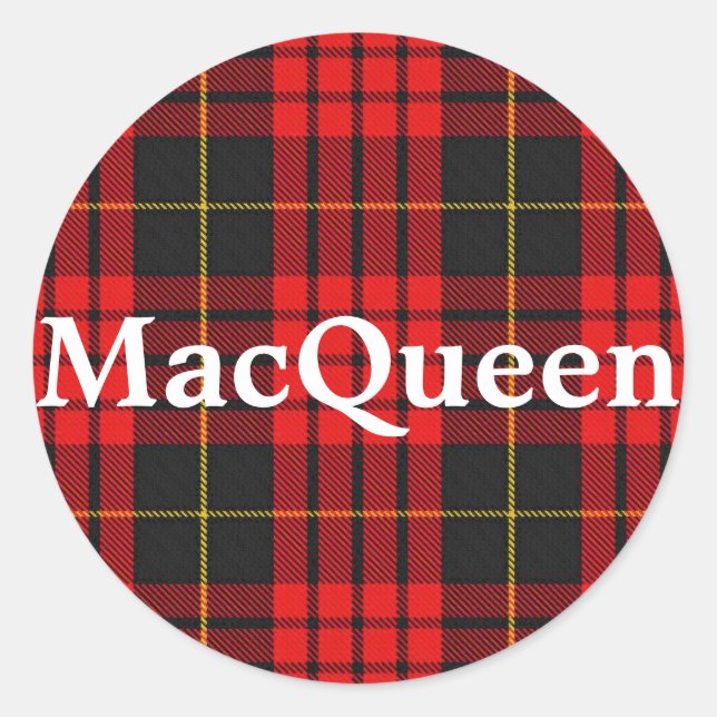 Sticker Rond Clan écossais MacQueen Tartan Plaid (Devant)