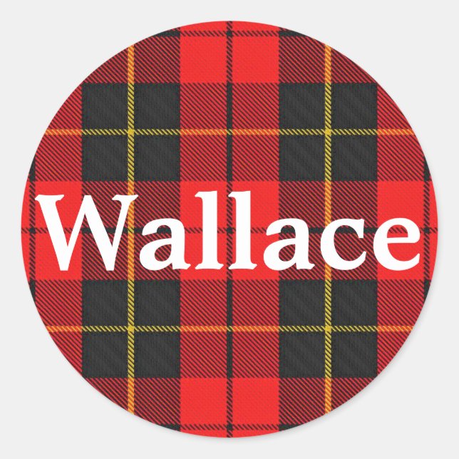 Sticker Rond Clan écossais Wallace Tartan Plaid (Devant)