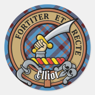 Sticker Rond Clan Elliot Crest sur le tarte antique
