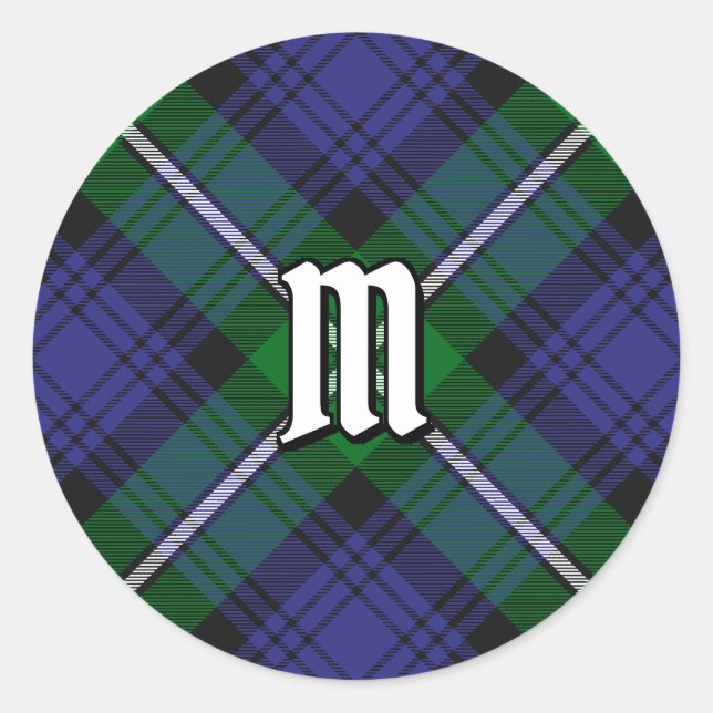 Sticker Rond Clan Forbes Tartan (Devant)