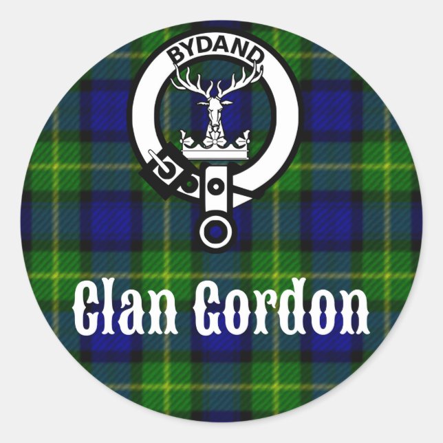 Sticker Rond Clan Gordon Tartan Crest (Devant)