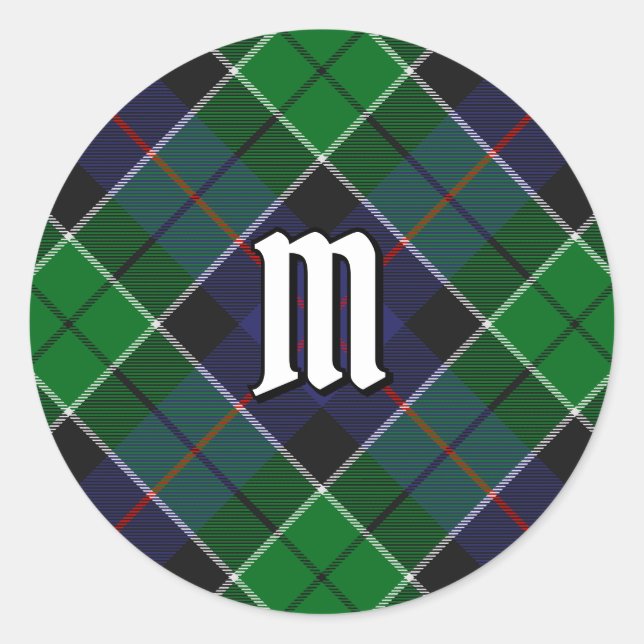 Sticker Rond Clan Leslie Chasse Tartan (Devant)