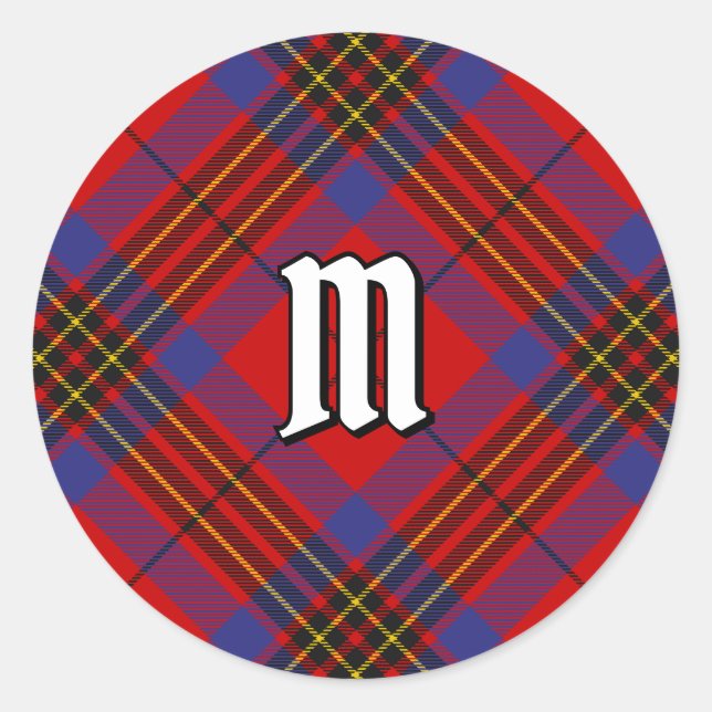 Sticker Rond Clan Leslie Red Tartan (Devant)