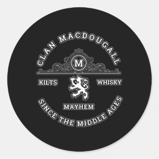 Sticker Rond Clan Macdougall Scottish Kilt Highland Games