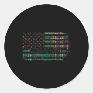 Sticker Rond Clan Macfarlane Chasse Scottish Tartan Us Drapeau