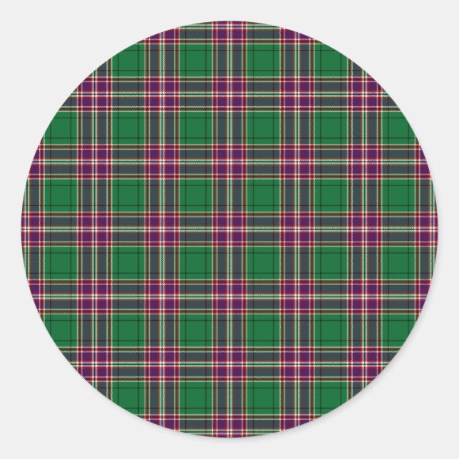 Sticker Rond Clan MacFarlane Chasse Tartan (Devant)