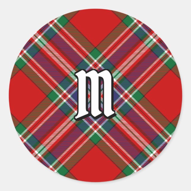Sticker Rond Clan MacFarlane Red Tartan (Devant)