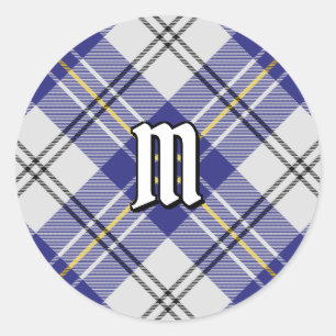 Sticker Rond Clan MacPherson robe bleue Tartan