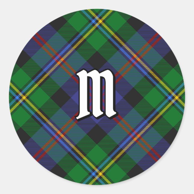 Sticker Rond Clan Malcolm Tartan (Devant)